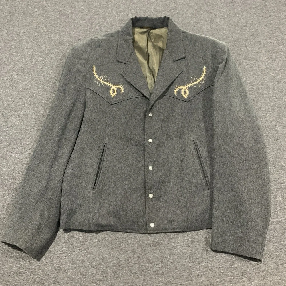 VTG Mesquite Niver Western Wear Western Yoke Snap Button Blazer Vintage Mens 44R